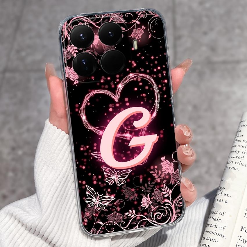 Für Xiaomi 15T 14T 12T 15 14 13 12 Pro 12X 12S 5G Wunderschöne Schmetterlingsbuchstaben Handyhüllen Transparentes Silikon Rutschfeste Rückseitenabdeckungen Für Xiaomi Hülle