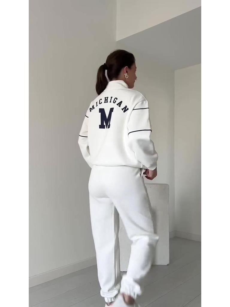2024 Autumn Color Block Sporty Fashion Loose Set
