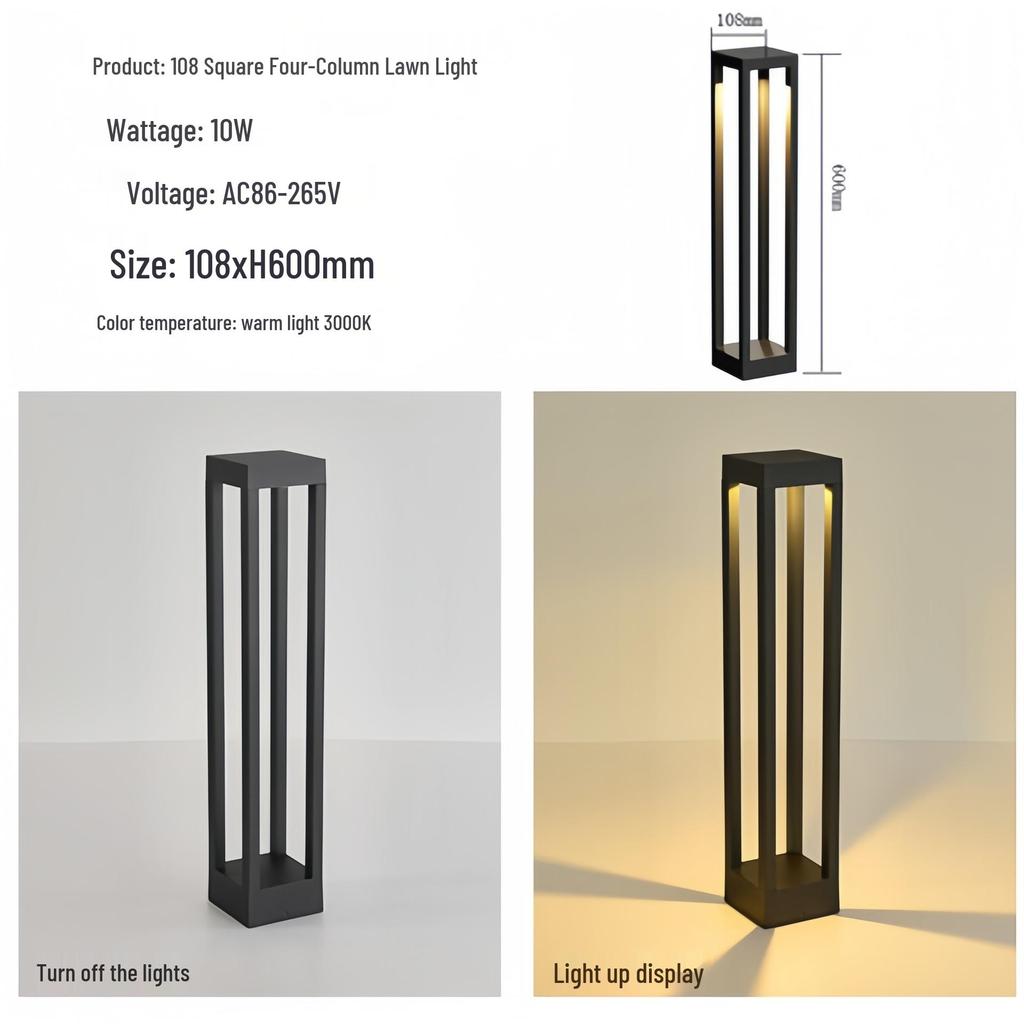 Solar-Powered LED Garden Lawn Lights - Waterproof, Modern, Outdoor Courtyard Lighting