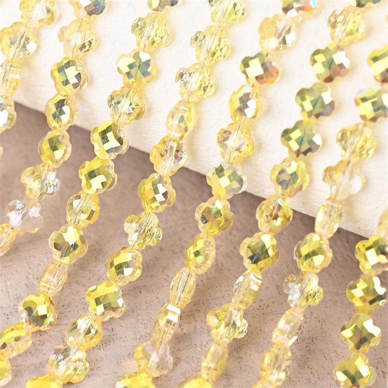 Electroplated Four-Leaf Clover Sherpa Beaded Jewelry Accessories for DIY Necklaces