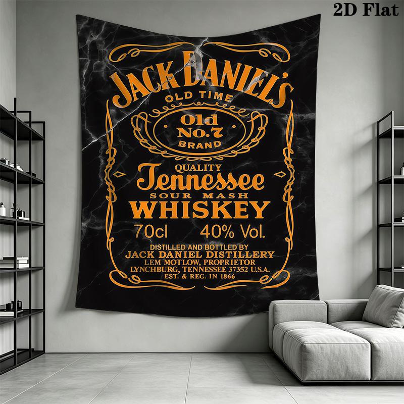 Jack Daniel'S Tennessee Whiskey Timeless Classic Tapestry Wallmounted Fashion Print Background Cloth Atmospheric Background Cloth Home Decor
