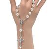 Christening Pearl Bracelet with for Cross for Communion Religious Baptism Jewelr