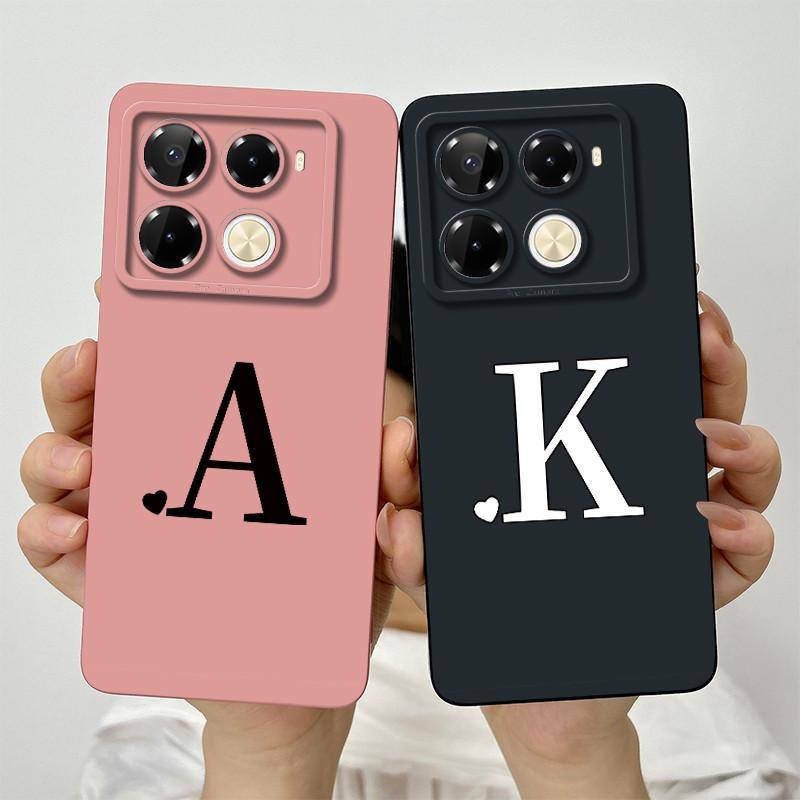 for Infinix Note 40 4G X6853 / Note 40 Pro 4G 5G X6850 X6851 / Pro Plus X6851B Phone Case Cute Letters Silicone Shockproof Cover