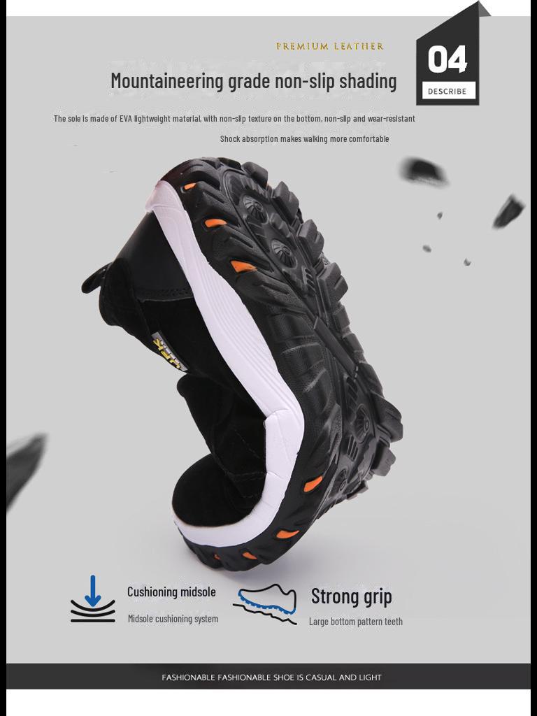 2024 Pánské Velké Velikosti Semišové Kožené Nazouvací Trekové Boty pro Outdoorové Aktivity