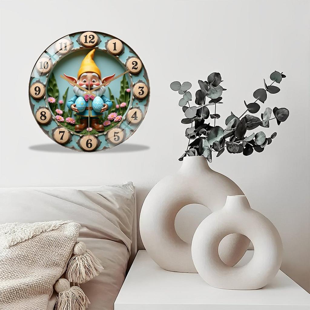 12 Inch Round Wall Clock with Distinctive Skeleton or Openwork Hands