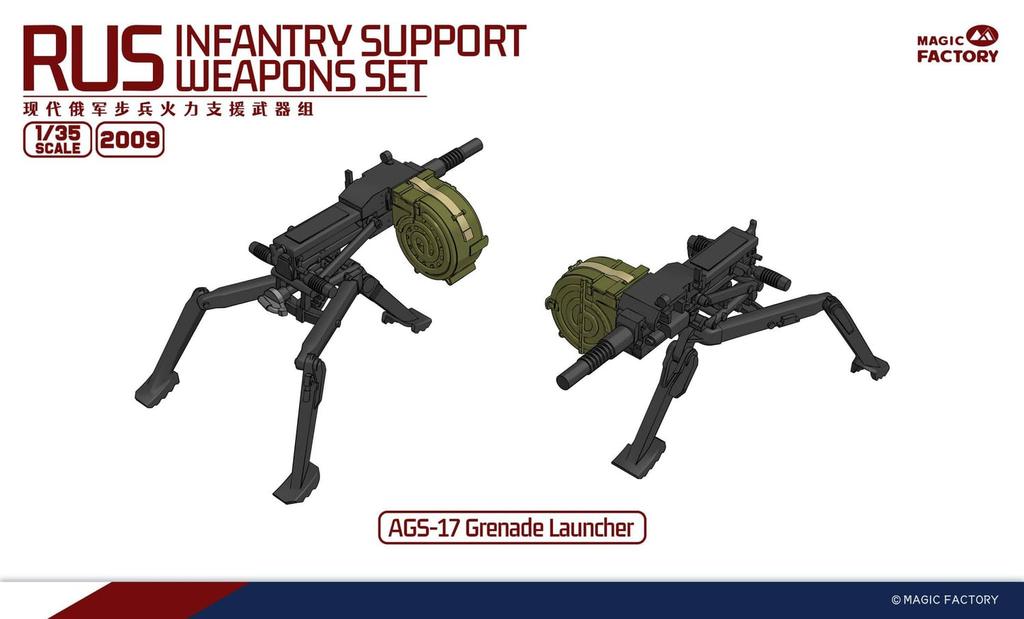 Magic Factory Modern Russian Infantry Support Weapons Set Plastic Model Kit MGF2009 1/35
