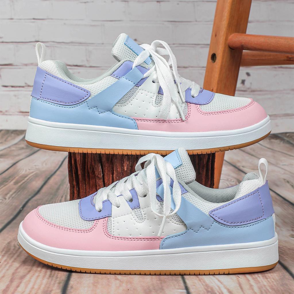 Board Shoes Mesh Casual Sneakers Fashion Flat Shoes Low-cut Leisure Sports Shoes Outdoor Walking Flats Casual Versatile