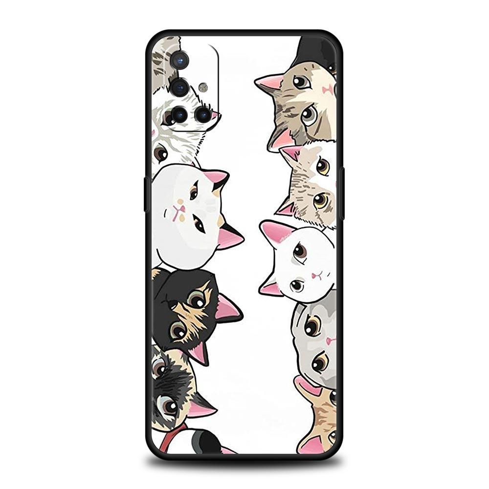Cat Cute Kitten Cartoon Phone Case For OnePlus 10 9 Pro 9T 10R 9R 9RT 8T 8 7 6T 7T Nord 2T CE 2 5G N200 N10 N100 Soft Cover