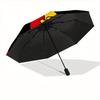 1pc Peace Love Automatic Open 8-Rib Windproof Umbrella, Travel & Commuting, Suitable for All Seasons