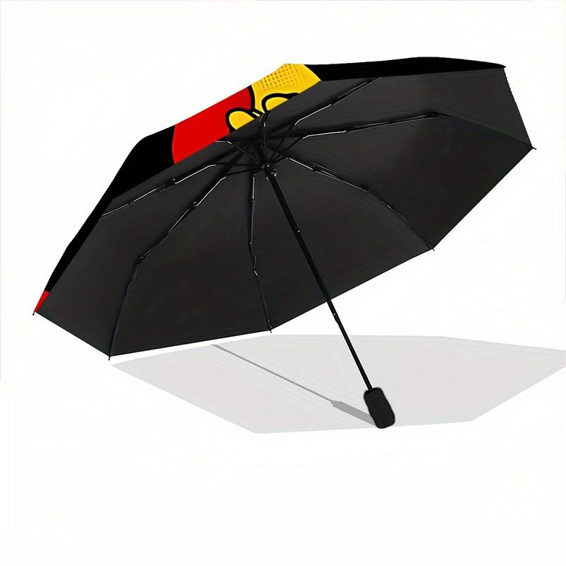 1pc Peace Love Automatic Open 8-Rib Windproof Umbrella, Travel & Commuting, Suitable for All Seasons