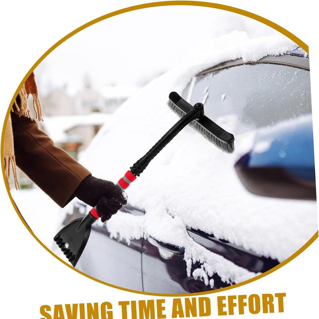 Portable Snow Scraper Ergonomic Grip Efficient Ice And Frost Removal Tool For Trucks Suvs Snow Brush For Windshield And Window Cleaning