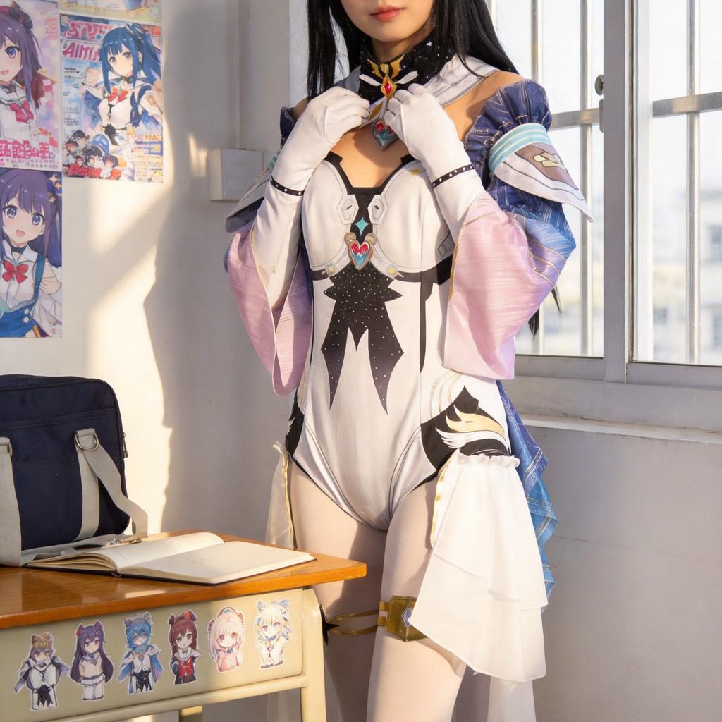 Wuthering Waves Aemeath Uniforme de Cosplay Tissu Polyester Pour Jeu de Rôle Étudiant