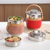 304 Stainless Steel Insulated Double-Layer Lunch Box with Portable Handle and Custom Logo