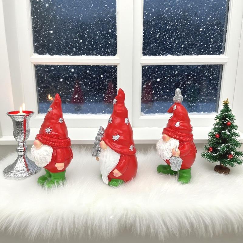 Resin Crafts Christmas Dwarfs Gnome Statue Ornament Ornaments Holiday Gifts