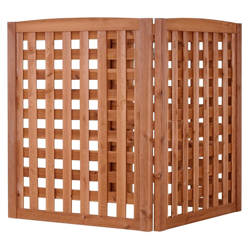 Wooden Privacy Fence, 810 X 960 Mm Air Conditioner Fence, 3 Panel Solid Outdoor Wood Privacy Screen with Adjustable Angle, Hinge-Reinforced Structure,