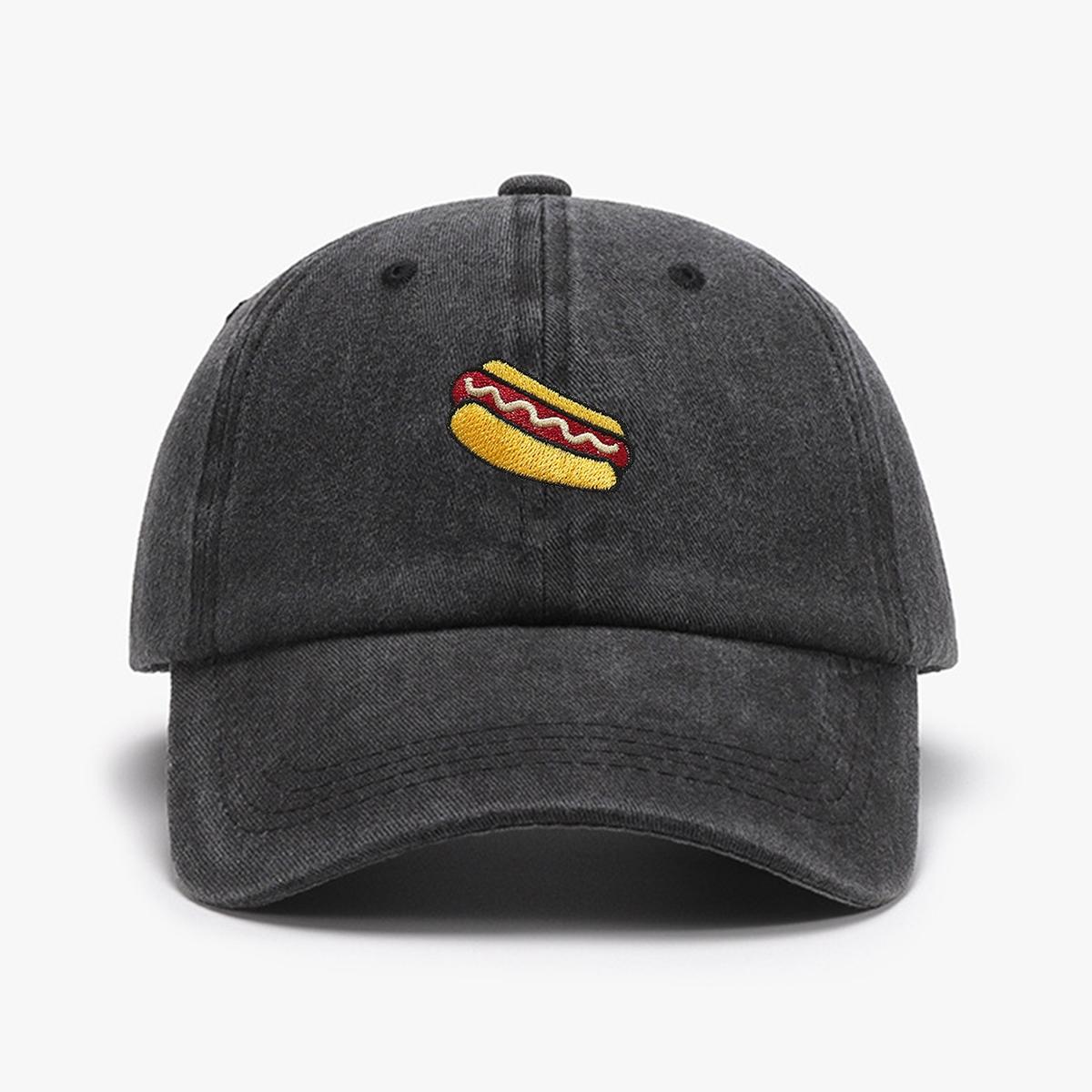 

1“hot dog”fashionable embroidered baseball cap with sun protection for both men and women as a holiday gift