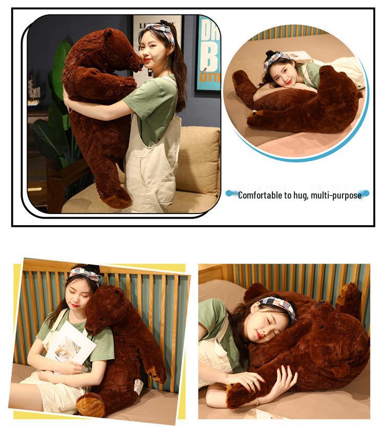 Cute Brown Teddy Bear Hug Pillow Plush Toy - Big Bear Doll Gift