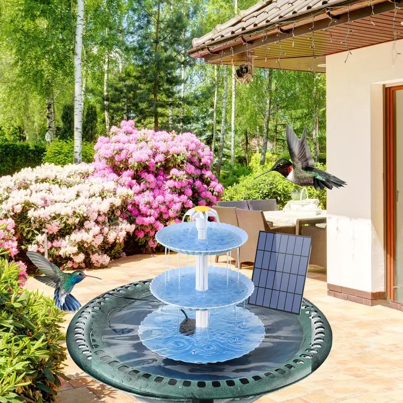 Solar Fountain Pump DIY 3.5W Solar Water Pump with 3 Tiers Birdbath Solar Fountain Detachable Solar Pump For Birdbath Fish