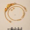 Versatile Gold-Plated Copper Beaded Bracelet with Lucky Beads and Wrap-Around No-Tie Design