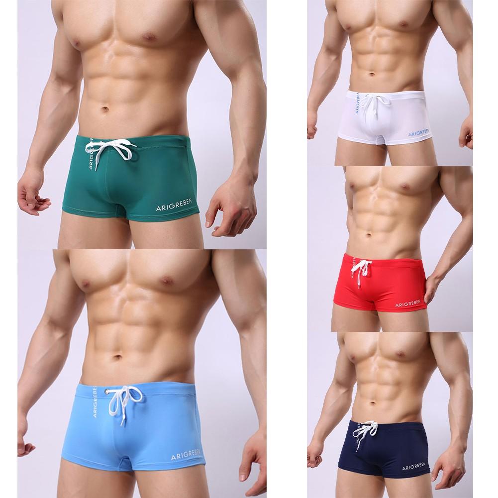 Summer Swimwear Men's Beach Shorts Boxer Briefs Swimming Trunks Sexy Swimsuit