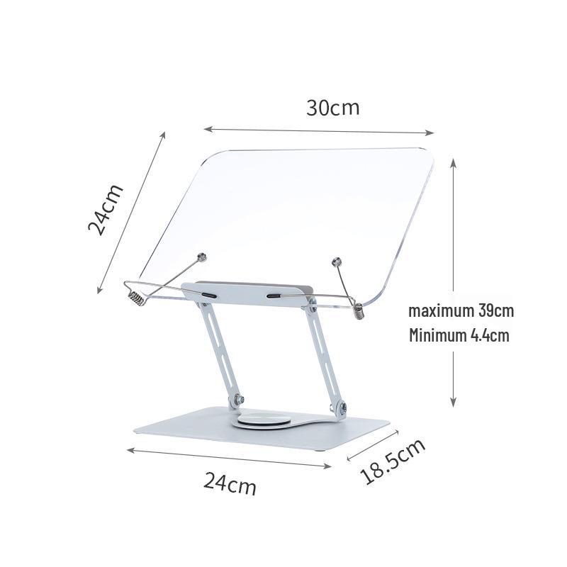 Acrylic Rotating Reading Stand: Multifunctional Book, Tablet, and Laptop Holder with Page Turner for Children
