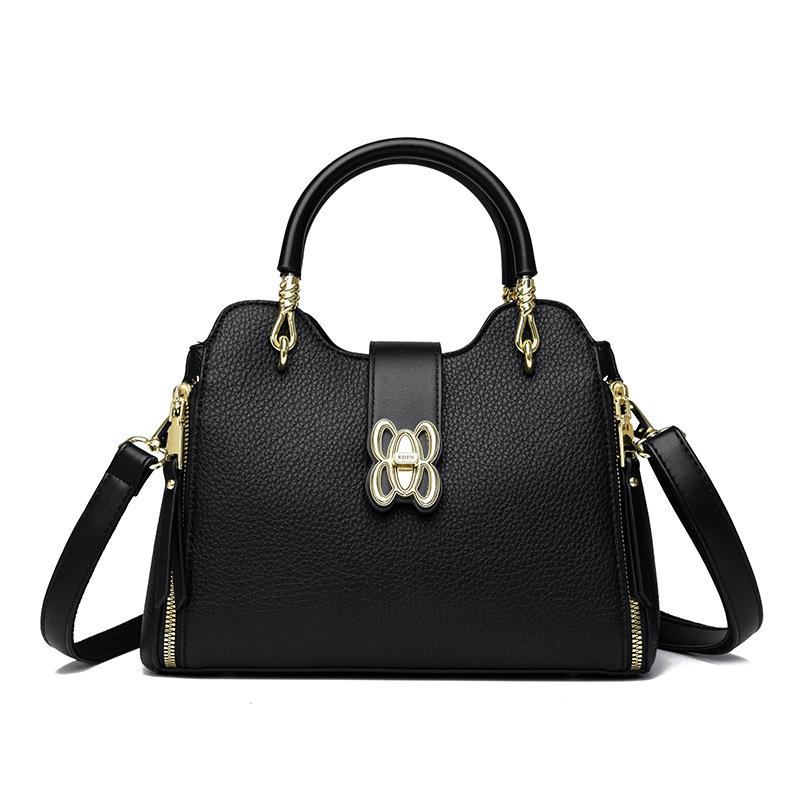 Модная и простая сумка кроссбоди для женщин, многослойная дамская сумочка чёрный