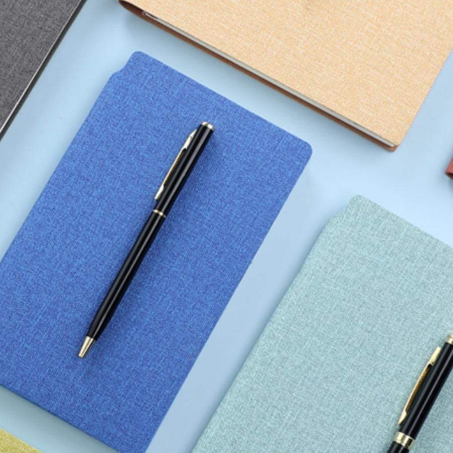 Simple A6 Leather Pocket Notebook with Pen Holder - Ideal for College Students & Business Diaries
