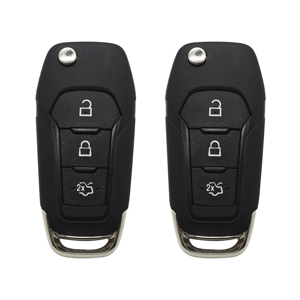 Cocolockey 3Buttons Folding Flip Car Key Shell For Ford Mondeo Mk5 Fiesta Mk7  -  Remote Car Keys Hu101 Fob Uncut S