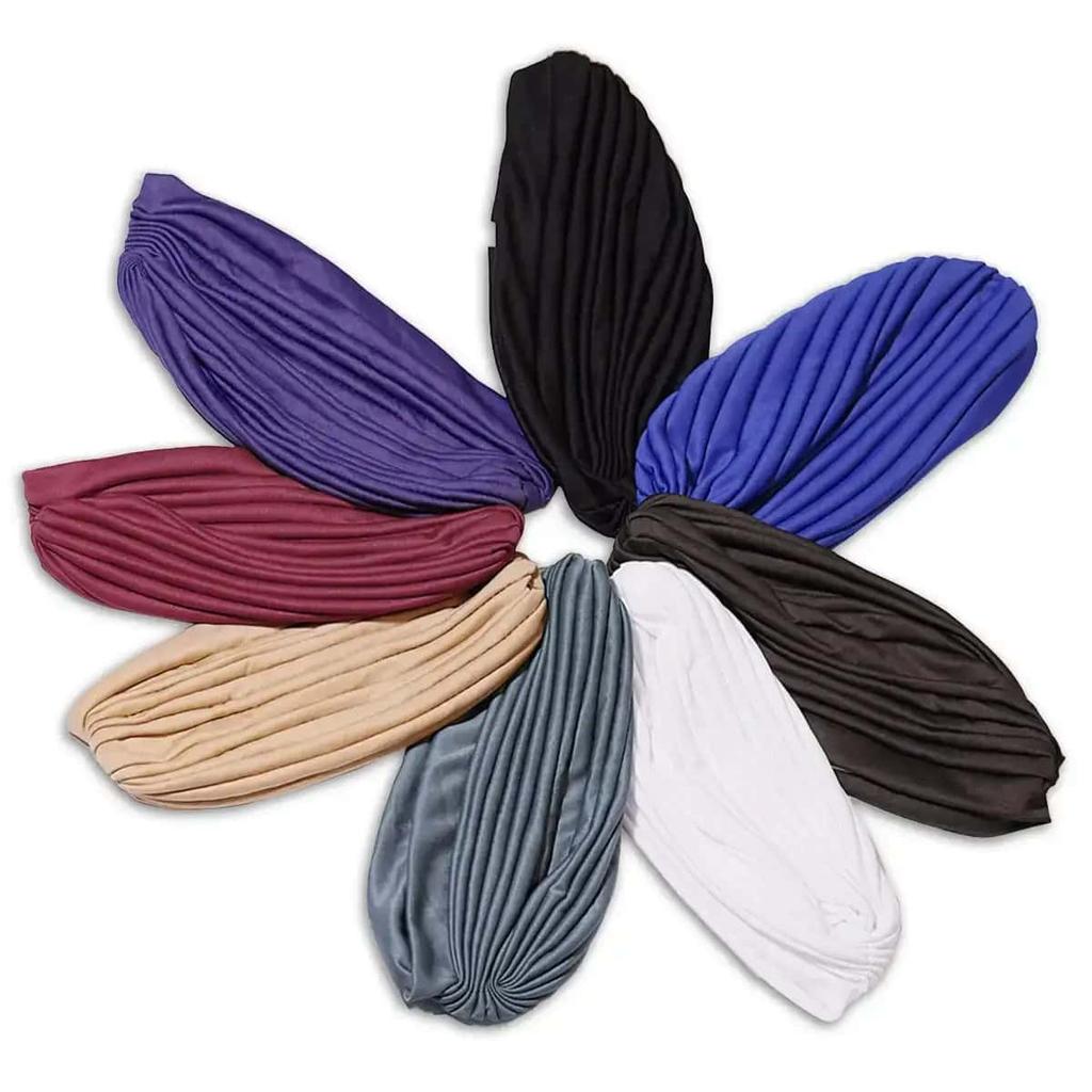 New Women Solid Color Hijab Turban Cancer Beanie Bonnet Inner Hijabs Cap Hair Loss Chemo Hat Elastic Head Cap Muslim Indian Hat