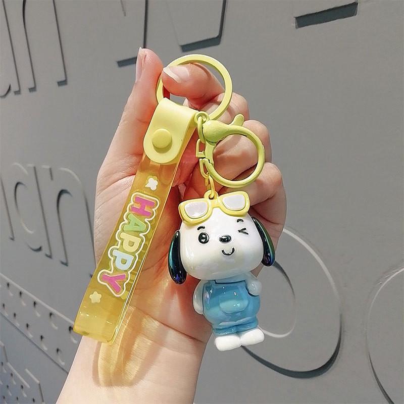 Adorable Electroplated Pvc Cartoon Eyed Dog Keychain Perfect For Gifts