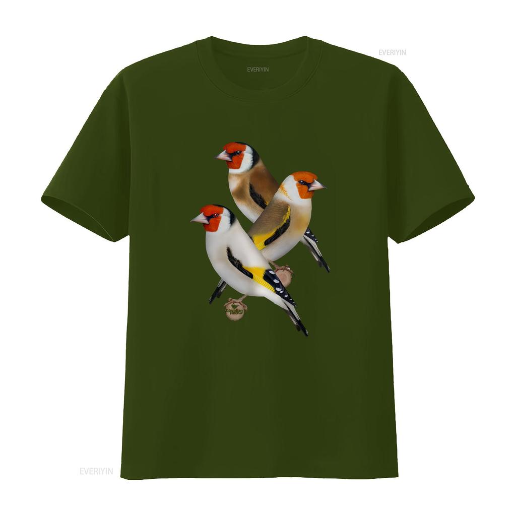 European Goldfinch and Other Native Finches Vintage Washed Stylish Fashion Graphic Unisex Top For Everyday Wear Breathable