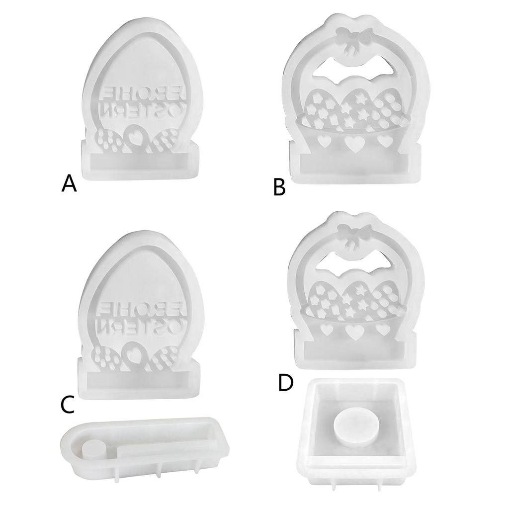Flower Basket Candle Holder Silicone Molds DIY Candlesticks Resin Moulds Concrete Casting Moulds Easter Decorations