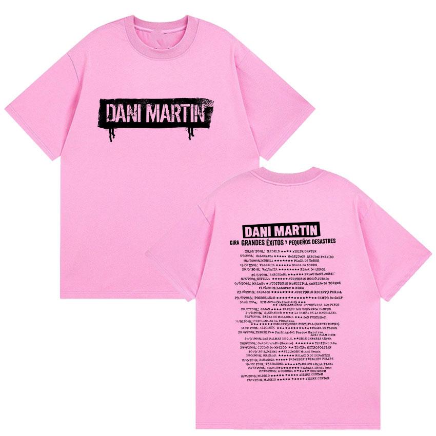 Rock Band Dani Martin Tour 2026 Print T Shirt Mens Vintage Gothic Short Sleeve Tshirts Hip Hop ONeck Oversized Cotton Tshirt