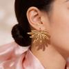 Floral Stainless Steel Earrings For Women With Stylish Spring Accessory