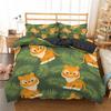 Jungle Animal Duvet Cover King Queen Tropical Plants Palm Leaves Bedding Set Kids Tiger Wildlife 2/3pcs Polyester Quilt Cover