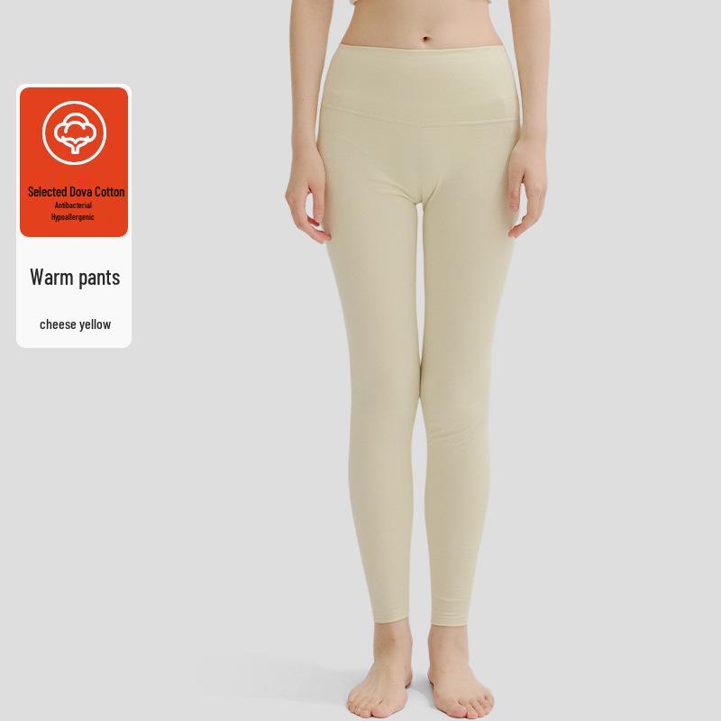 Women's High-Waist Pure Cotton Warm Autumn Trousers - Inner Lined, Large Size, Thin Wool Base.