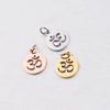 In Stock: 12x17mm Hollow OM Yoga Pendant with 0.8x5mm Hanging Ring - Stainless Steel Jewelry Accessory