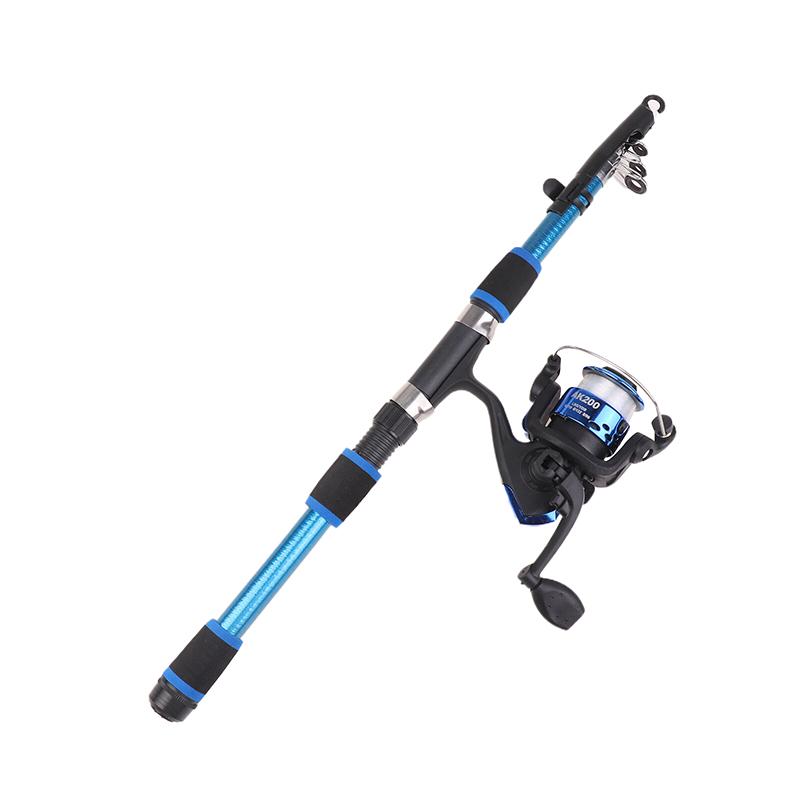 1.8M Telescopic Fishing Rod Spinning Fishing Reel Set Portable Seaing Pole Throwing Rod Remote Fiberglass Gear