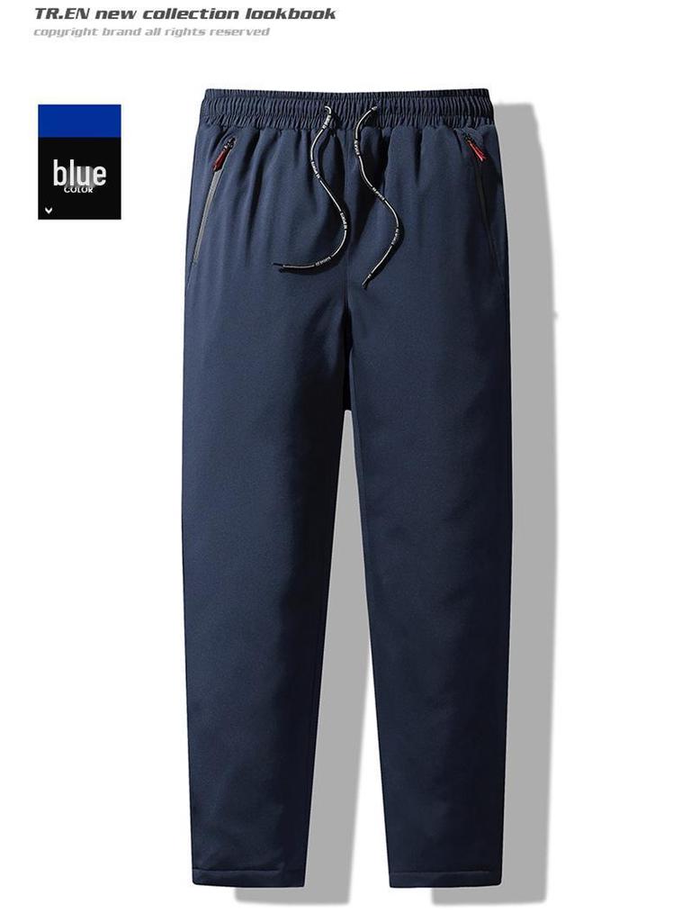 2024 Men's Windproof Warm Plush Cotton Pants for Autumn and Winter