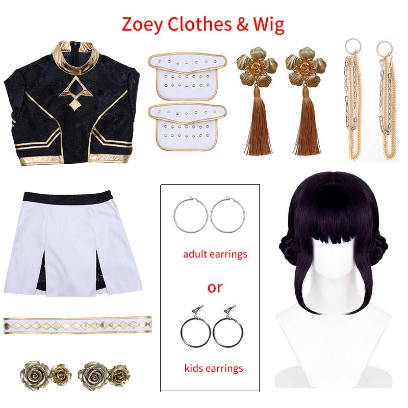 Rumi Zoey Mira Black Suits Cosplay Costume Wig Demon Hunter Role Play Kpop Idol Stage Performace Halloween Carnival Outfits