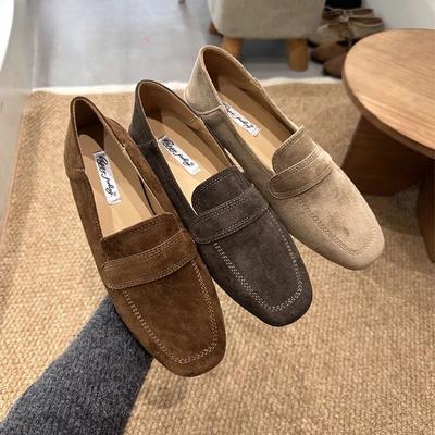 Soft Female Casual Footwear Flats with Shoes for Women Loafers Fashion Shallow Square Toe Ladies Flats Slip On Shoes
