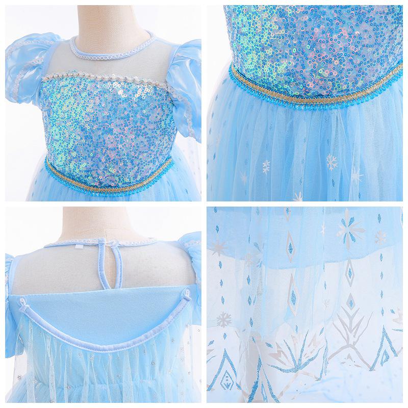 Rochie de Prințesă Elsa și Cenușăreasa Înghețată - Robă de Halloween pentru Copii, Stil de Primăvară și Toamnă