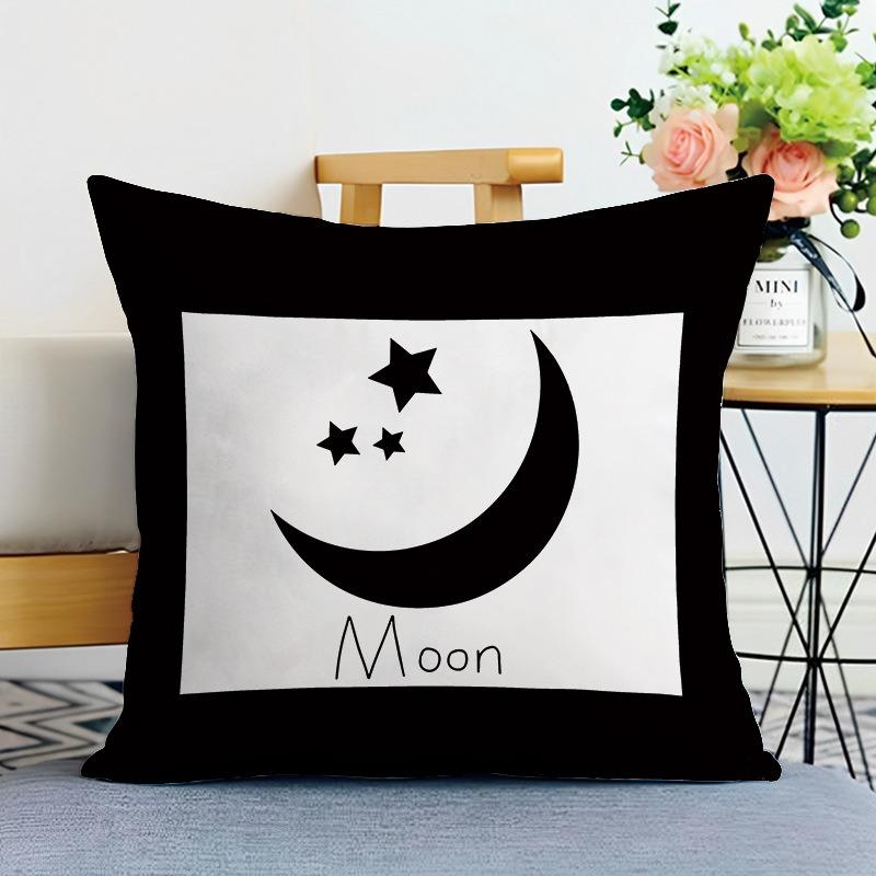 Black And White Ins Style Printed Decorative Pillowcase Bedroom Living Room Square Cushion Pillowcase