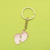 Cartoon Baby Footprint Metal Keychain Pendant for Boys & Girls - Cute Style