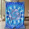 Oceanic Fantasy Theme Blanket Lightweight Warm Flannel Blanket Decorative Throw Blanket for Home Decoration