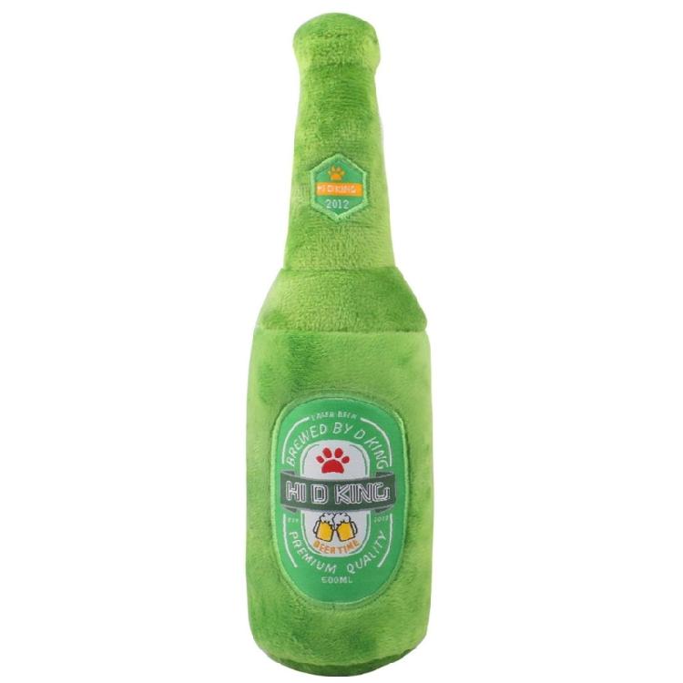 Beer Bottle/Mug Puppy Chew Toy Funny Dog Squeaky Plush Toys for Small Medium Dog