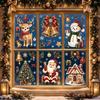 New Christmas 2027 New Window Stickers Santa Reindeer Snowman Snowflake Xmas Glass Stickers Winter Home Shop Window Decor Gifts
