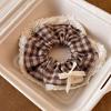 Korean Lace Trim Plaid Scrunchie for Women - Cute Cream Style High-End Hair Accessory