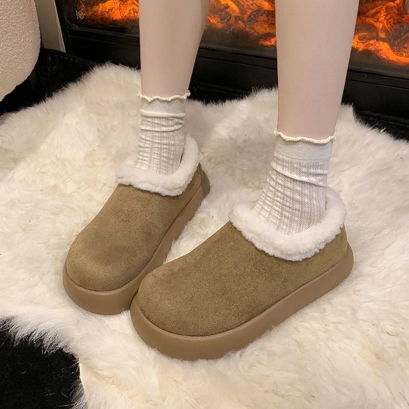 All-inclusive Small Potato Snow Boots Women's New Winter Fluffy Bread Shoes Thick-soled Velvet Cotton Shoes
