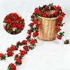 Green Leaves Artificial Flower Garland Layered Petals Hanging Rattan Flower  Wedding Arrangements